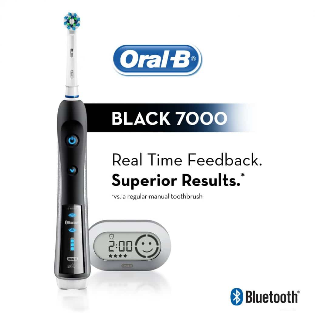 Oral-B Pro 7000 SmartSeries Black Electronic Power Rechargeable Battery Electric Toothbrush with Bluetooth Connectivity